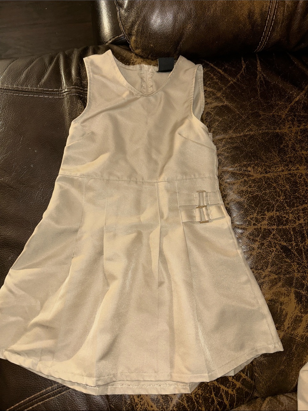 Polo by Ralph Lauren Cream Sleeveless A-Line Girls Dress